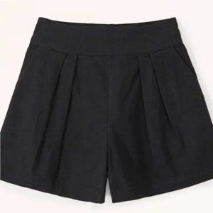 Abercrombie & Fitch Black Linen-Blend Pull-On Shorts